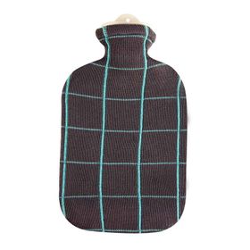 Sänger Wärmflasche Strick Öko-Tex Karo Türkis