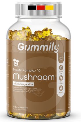 Gummily® 10 Mushroom Vitalpilz Gummibärchen mit Ashwagandha Extrakt - Vitalpilz kapseln alternative