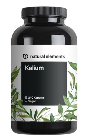 natural elements Kalium – 240 Kapseln 800 mg Kalium aus Kaliumcitrat/Tagesdosis – für Blutdruck
