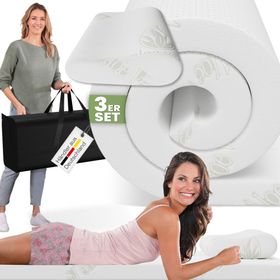 ELONEO Bett-Set Reise Set, Kopfkissen, Transporttasche & Topper