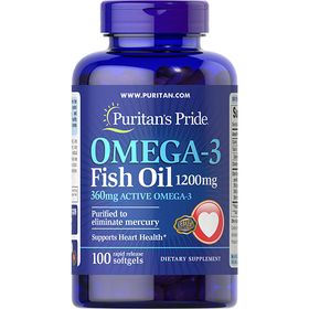Puritan's Pride Omega-3 Fischöl 1200 mg (360 mg aktives Omega-3)