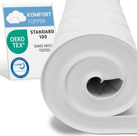 ELONEO Topper, 5cm dick, Komfortschaum, für Hausstauballergiker, schadstoffgeprüft, waschbarer Bezug