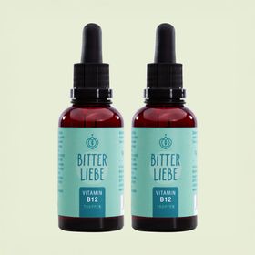 BitterLiebe - Vitamin B12 Tropfen - 500µg B12 - Unterstützung für Blutbildung Nervensystem