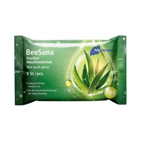 Meditrade BeeSana Feuchter Waschhandschuh Weiß