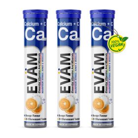 EVÄM Calcium + Vitamin C, Brausetabletten - 3 Set