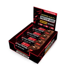 Vitastrong Crunchy Schokoladen-Riegel - Box mit, hoher Proteingehalt