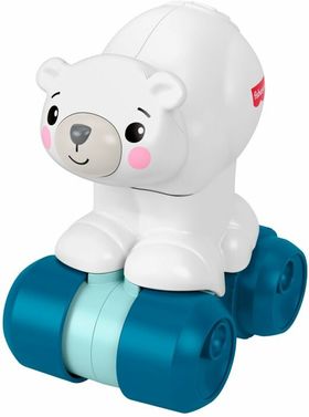 Mattel Fisher-Price Eisbär zum Hinterherkrabbeln, Aktivitätskrabbelspielzeug für Babys mit sensor