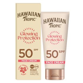 Hawaiian Tropic | Glowing Protection Gesichts-Sonnenlotion, wasserfeste Sonnencreme mit LSF 50 UVA-