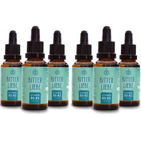 BitterLiebe - Vitamin D3 K2 Tropfen - hochdosiert und vegan - für starke Knochen und Immunsystem