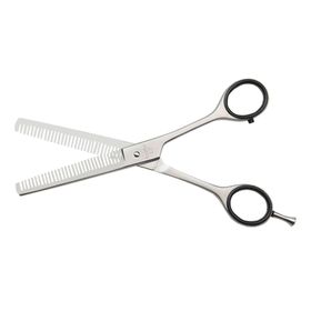 Excellent Solingen Haarschere – beidseitig verzahnt, ergonomischer Soft-Grip