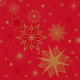 20x Servietten 24x24 3-lagig 1/4 Stargazing red