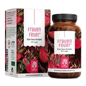 Roter Maca Komplex Salbei Frauen 120 vegane Kapseln Tribulus Bockshornklee Frauenfeuer NATURTREU®