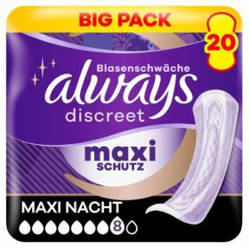 Always Discreet Inkontinenz-Einlagen Maxi Nacht
