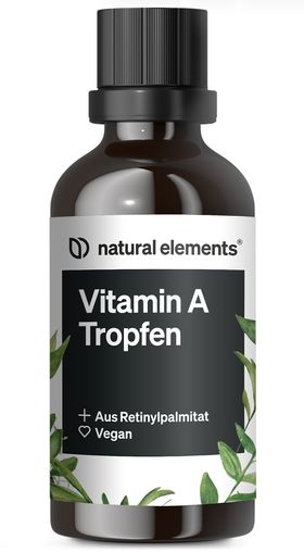 natural elements Vitamin A Tropfen – 50 ml – Vitamin A (Retinylpalmitat) in MCT-Kokosöl gelöst