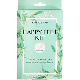 KOCOSTAR Happy Feet Kit Set 1 x Foot peeling pack, 2 x Foot Moisture Pack