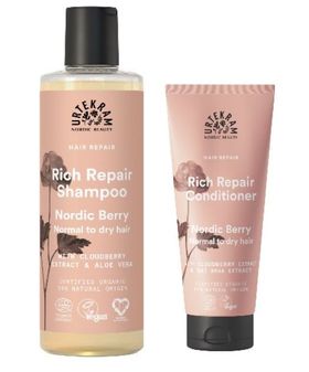 Urtekram Haar Shampoo und Conditioner Set Nordic Berry für geschädigtes Haar