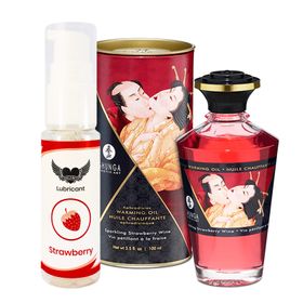 Shunga - Massageöl mit Aroma Erdbeere