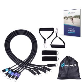 VITALIC Widerstandsbänder mit Griffen – Therabänder - Fitness Resistance Bands – Fitnessband