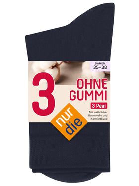 NUR DIE Socken Ohne Gummi 3er Pack - maritim - 35-38