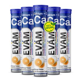 EVÄM Calcium + Vitamin C, Brausetabletten - 5 Set