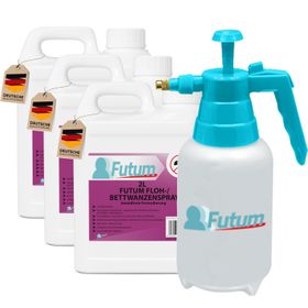 FUTUM 3x2L Bettwanzen- / Flohspray + 2L Sprüher