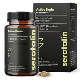 serotalin® HAPPY ENERGY 60 Kapseln - Energie, Wohlbefinden & Fokus I 5-HTP I Phenylalanin I Koffein