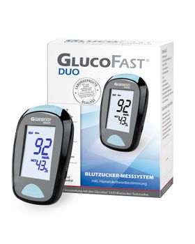 Glucofast® Duo Blutzuckermessgerät Starterset inkl. Teststreifen und Lanzetten  (mg/dL)