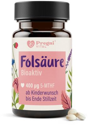 Folsäure Tabletten bioaktiv (L-5-MTHF-Ca) - von PregniVital®