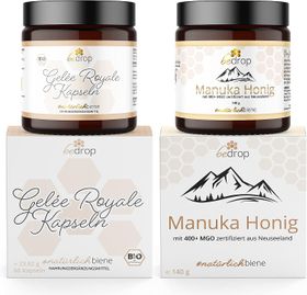 bedrop Energiebooster Set | Manuka Honig MGO 400 + Bio Gelee Royal Kapseln