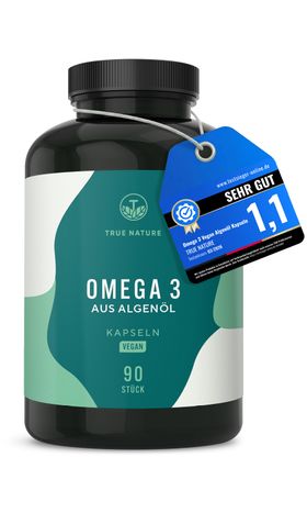 TRUE NATURE® Omega 3 Vegan Kapseln - Premium Algenöl life's™ OMEGA