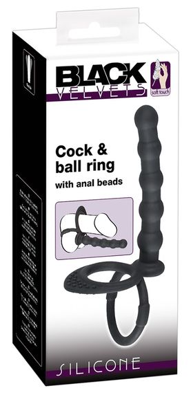 Penis-/Hodenring mit Analdildo | Paartoy | Black Velvets