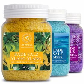 AROMATIKA Badesalz Set Lavendel - Meeresbrise - Ylang-Ylang