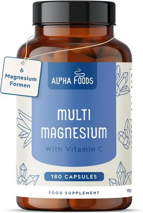 Multi-Magnesium Komplex Kapseln - 6 bioaktive Magnesium-Quellen - vegan