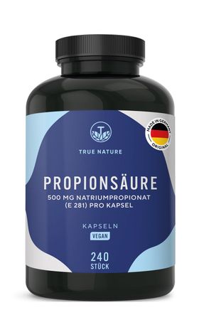 TRUE NATURE® Propionsäure Kapseln mit Natriumpropionat - Vegan & Made in Germany
