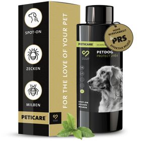 Peticare Zecken-Schutz Mittel für Hunde, Spot-On auf pflanzlicher Basis