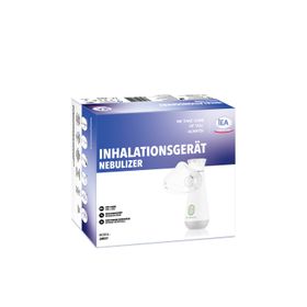 IEA Medical Inhalationsgerät Set mit isotonischer Kochsalzlösung zum Inhalieren, Mesh-Vernebler grau