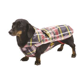 Fashion Dog Hunde-Regenmantel speziell für Dackel - Tartan - 36 cm