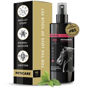 Peticare Anti-Kriebelmücken Gnitzen Spray für Pferde, Sommerekzem vorbeugen