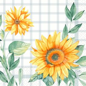 10x Serv.33x33 3lg 1/4 Sunflower day 50P.