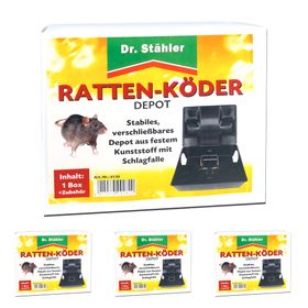 SILBERKRAFT Effektives Rattenköder-Depot mit Schlagfalle