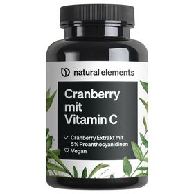 natural elements Cranberry Extrakt & Vitamin C – 25:1 Extrakt – 240 Kapseln