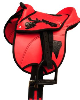 AMKA Ponysattel Ponyreitkissen Reitkissen RORY, rot mit Zubehör B Wahl
