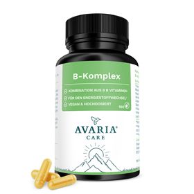 AVARIA CARE® Vitamin B Komplex – hochdosiert – 8 B-Vitamine & B12 – vegan