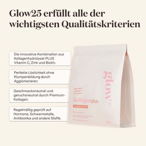 Glow25® Collagen Plus [450g] - mit Vitamin C, Zink und Biotin thumbnail
