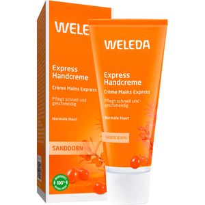 Weleda Express Handcreme Sanddorn - aufbauende Intensivpflege, fruchtig-frischer Duft thumbnail