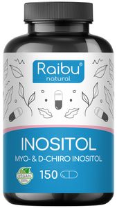 Myo Inositol & D-Chiro Inositol Kapseln (150 St), Mit Vitamin B6, Folsäure & Chrom - RAIBU thumbnail