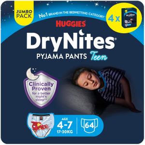 Huggies DryNites Windeln Windelhosen 4-7 J. (17-30kg) Jumbo Monatspack thumbnail