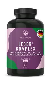 TRUE NATURE® Leber Komplex Kapseln - Mit Mariendistel, Cholin, Artischocke & Löwenzahn thumbnail