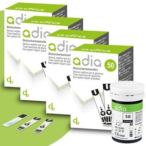 adia Blutzuckerteststreifen, 200 Stück, Blutzucker-Selbstkontrolle bei Diabetes thumbnail