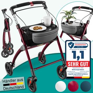 aktivshop Wohnungsrollator mit Feststellbremse, Aluminium-Rahmen & abnehmbares Tablett thumbnail